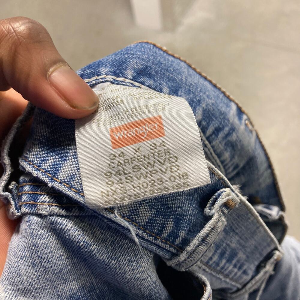 Baggy Y2K wrangler carpenter cargo Jeans 34x34 - Picture 5 of 5